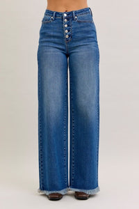 Karla High Waist Column Straight Button-Fly & Back Welt Pkts