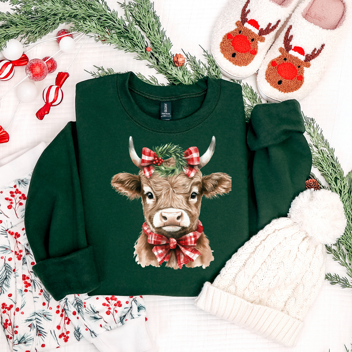 HIghland Cow Christmas Graphic Tee OR Sweatshirt