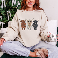 Merry Highland Cows Graphic Tee OR Sweatshirt