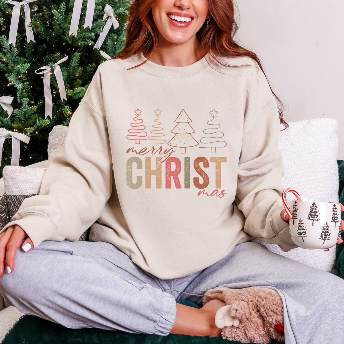 Merry CHRIST-mas Trees Graphic Tee OR Sweatshirt