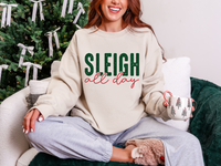 Sleigh All Day Green & Red Graphic Tee OR Sweatshirt