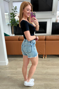 JUDY BLUE  Callie High Rise Adjustable Button Cutoff Shorts