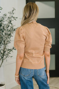 Casually Classy Puff Sleeve Blouse in Brush