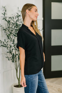 PREORDER: Crinkle Woven V-Neck Blouse in Four Colors