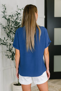 PREORDER: Crinkle Woven V-Neck Blouse in Four Colors