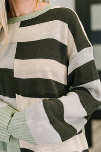 Fall Into Us Color Block Knit Pullover