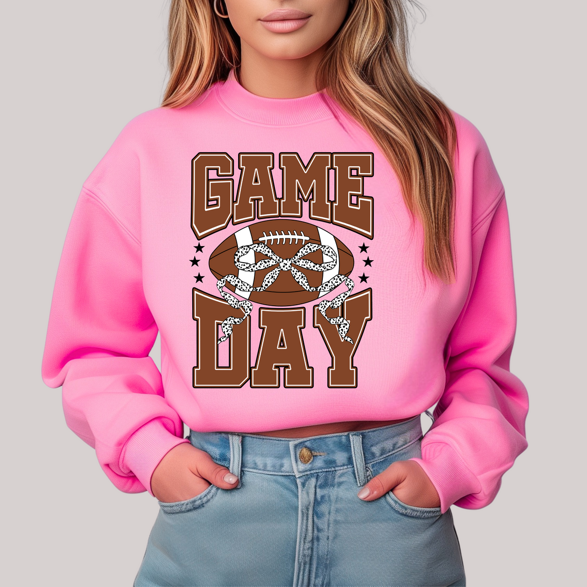 Gameday Girly in Pink Sweatshirt