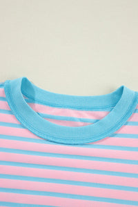 Color Clash Drop Shoulder Long Sleeve