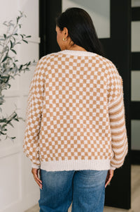 Pattern Play Oversized Pullover in Taupe