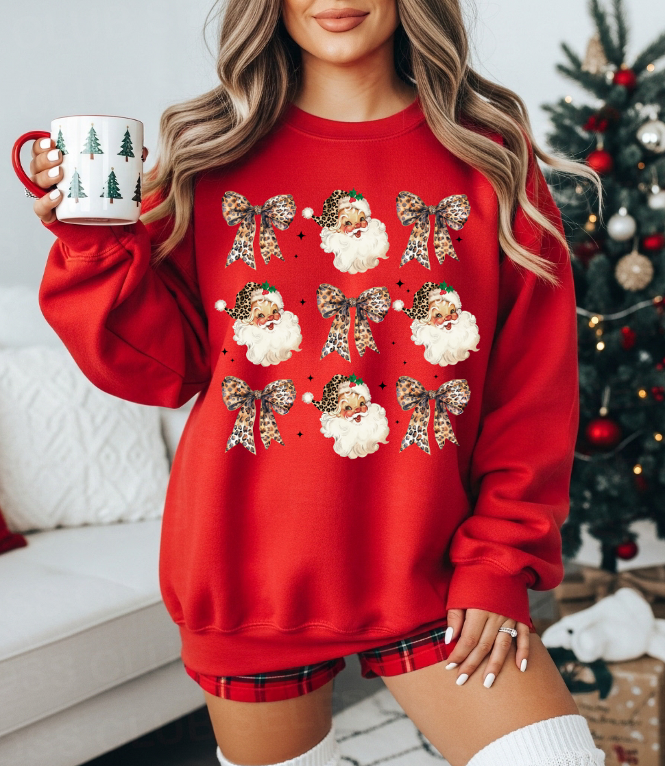 Santa and Bows Graphic Tee OR Sweatshirt