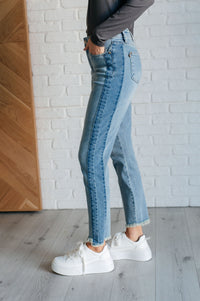 JUDY BLUE  Susan High Rise Side Panel Detail Slim Jeans