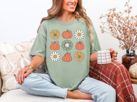 Pumpkin Flowers Retro Graphic Tee